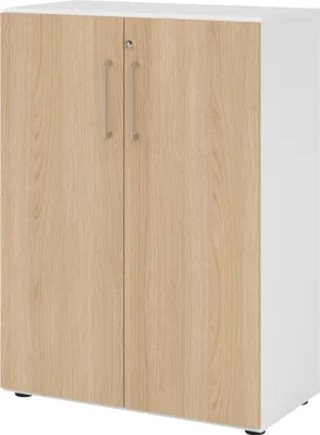 Produktbild von bümö smart Aktenschrank - 3 Ordnerhöhen - Nachbildung: Weiß/Eiche