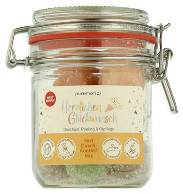 Produktbild von puremetics 3in1 Dusch-Konfekt Herzlichen Glückwunsch (200 g)