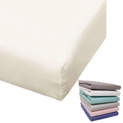 Produktbild von Bierbaum Biber Spannbettlaken Baumwolle 150x200 cm Weiß Grau Blau Rosa Türkis Silber Flieder Grün Taupe Rundgummi, Farbe:Creme