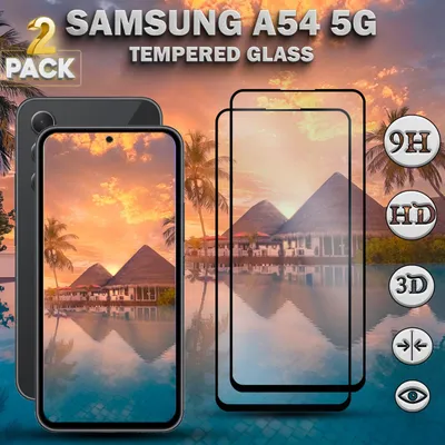 Produktbild von 2-Pack Samsung Galaxy A54 (5G) Displayschutzfolie - Gehärtetes Glas 9H - Super Qualität 3D