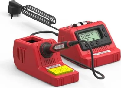 Zdjęcie produktu dla Stacja Lutownicza Cyfrowa ROTHENBERGER 60W, Regulacja Temperatury 200-450°C, 3 Groty, 2 Szpule Cyny