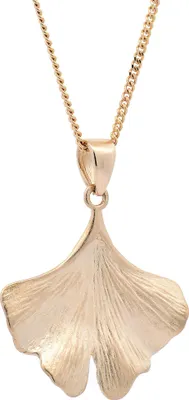 Produktbild von Anhänger Ginkgoblatt mit 1,1 mm Goldkette 55 cm 585-14 Karat Gold