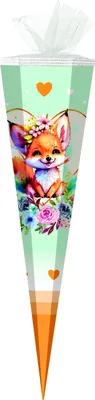 Produktbild von Schultüte / Zuckertüte / 50cm / eckig / "Fuchs"