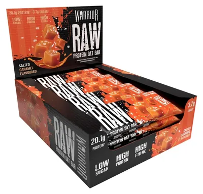 Produktbild von Warrior Raw Protein Riegel Flapjack 12 x 75 g – Zuckerarmer, ballaststoffreicher Mahlzeitenersatz & Frühstücks-Hafer-Snack für Energie