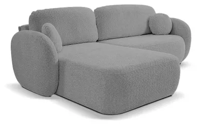 Immagine prodotto di Divano angolare con funzione letto e spazio contenitivo, modello Olemo, lato sinistro, colore grigio grafite