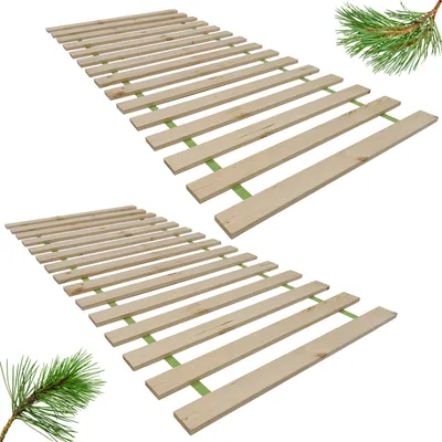 Produktbild von INNOVAHOME Standard Rollrost 140x200 - ZweiĂźteiliger Kiefernholz Lattenrost