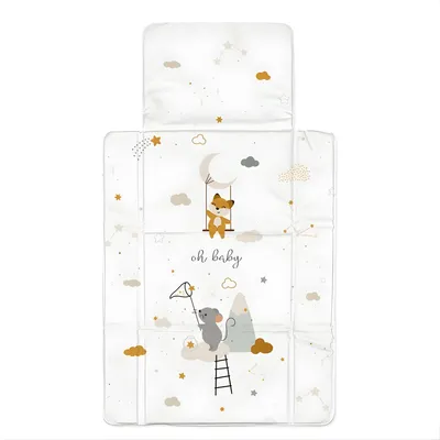 Immagine prodotto di Fasciatoio da viaggio pieghevole - Fasciatoio portatile per neonati (77x44 cm) - Fasciatoio da viaggio con stampa ecologica - Compatto e lavabile con un panno - Per fasciatoio e viaggi - Morbida schiuma - Motivo topolino