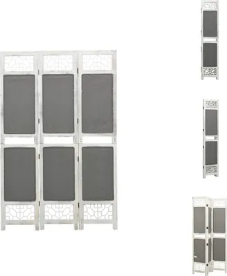 Zdjęcie produktu dla vidaXL 3-częściowy rozdzielacz do pokoju szary 105x165 cm tkanina - Rozdzielacz do pokoju