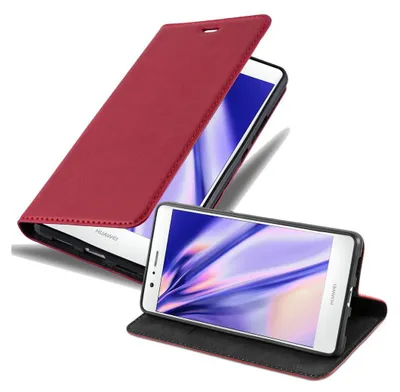 Obrázek produktu pro Cadorabo Case for Huawei P9 LITE 2016 / G9 LITE Protective Cover in Red Pouzdro na mobilní telefon s magnetickým zavíráním