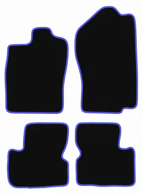 Produktbild von Fußmatten Automatten Velours Schwarz/Blau für Opel Vectra A 1988-1995 Set 4-tlg