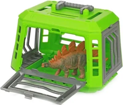 Image de Toi-Toys 37540Z WORLD OF DINOSAURS - Dinosaures en cage - Mallette de transport avec figurine - Jouet Dino Stégosaure
