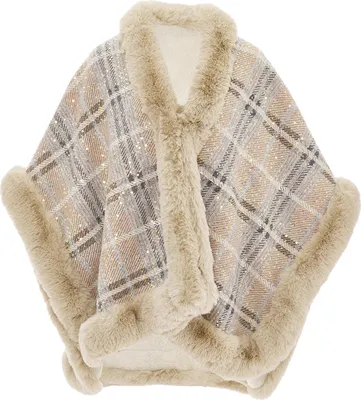 Produktbild von FRAULLY damen strickponcho - beige mehrfarbig, M
