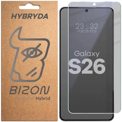 Produktbild von Hybridglas mit Privatschutzfilter für Galaxy S26, Bizon Hybrid Shadow, Matt