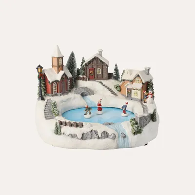 Image de KEYHOMESTORE | Mobile de Noël « Laghetto Bianca » – H 23 x L 32 x P 28 cm