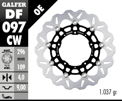 Produktbild von Bremsscheibe Set Galfer 2x DF097CW WAVE® schwimmend vorne 296x4mm für Honda X-ADV 750 ccm Bj. 2017 - 2023