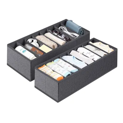 Zdjęcie produktu dla Zestaw pojemników do przechowywania z włókniny – składany organizer do szuflad szafek i szaf 2 szt., 19 × 40 × 11 cm