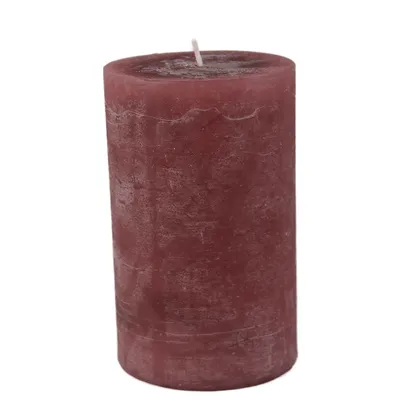 Produktbild von Stumpenkerze bordeaux durchgefärbte Kerze aus Paraffin Höhe 11cm
