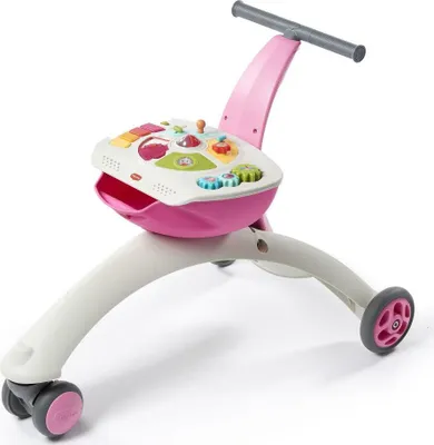 Zdjęcie produktu dla Tiny Love 5 w 1 Here I Grow, chodzik i jeździk z hamulcem bezpieczeństwa, zabawka do pchania dla niemowląt, 6 miesięcy - 3 lata, różowy