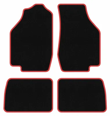 Obrázok produktu pre Velúrové autokoberce pre: Honda Civic IV 1987-1991 (hatchback) – sada 4 ks, čierno-červené, na mieru – Wielganizator CARLUX