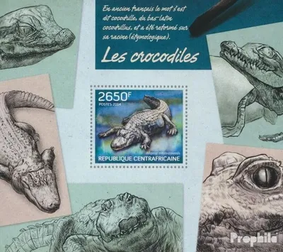 Produktbild von Briefmarken Zentralafrikanische Republik 2014 Mi Block 1139 (kompl. Ausgabe) postfrisch Krokodile