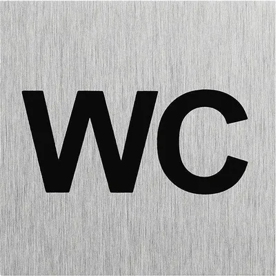 Obrázek produktu pro Hliníková cedulka na dveře "WC" 60x60mm