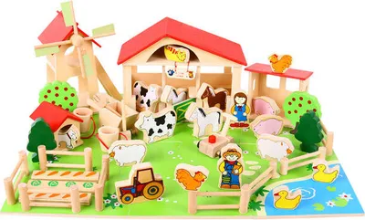 Produktbild von BigJigs Holz Spielbauernhof Bauernhofspielzeug pädagogisch