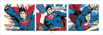 Image de SUPERMAN - DC COMICS - Pop Art Triptych - 33x95cm - Affiche Poster