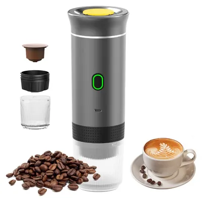 Tragbare Espressomaschine 3-in-1, wiederaufladbar, USB-C, 60 ml
