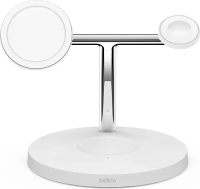 Produktbild von Belkin BOOST CHARGE PRO 3-in-1 Wireless Charger Qi2 15W, white.