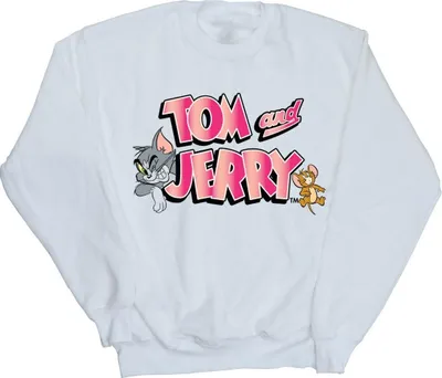 Produktbild von Tom And Jerry - "Gradient Logo" Sweatshirt für Damen BI40620 (M) (Weiß)