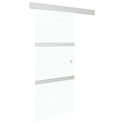 Image de vidaXL Porte coulissante avec butoirs souples verre ESG et aluminium 76x205 cm