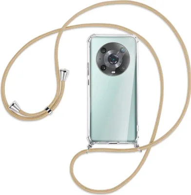 Produktbild von Handykette Backcover-Schutzhülle mit Band (Metall silberfarben) für Honor Magic4 Pro - caramel