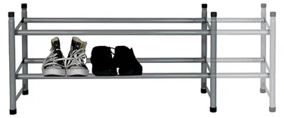 Produktbild von Schuhregal mit 2 Etagen, ausziehbar, Schuhaufbewahrung, Organizer für Flur und Kleiderschrank, platzsparend
