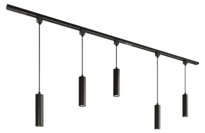Image de HOFTRONIC - Kit système de rails droit 2m 5 spots IP20 Noir