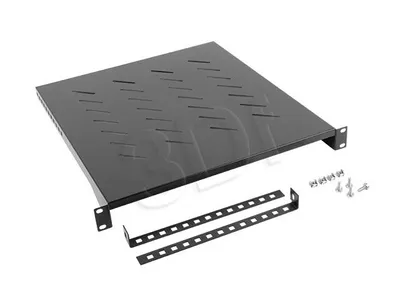 Produktbild von Akcesorium, Stała półka Lanberg 19" 1U, 483x500mm, maksymalne obciążenie do 25kg, kolor czarny