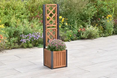 Produktbild von Merxx Rankgitter, klein, Pflanzkasten mit Rankgitter, Aluminium/Akazie