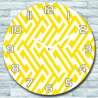 Produktbild von Wanduhr aus Glas Rund fi 30 Gelber Farbe Kunst Quarz Deko Schlafzimmer Büro