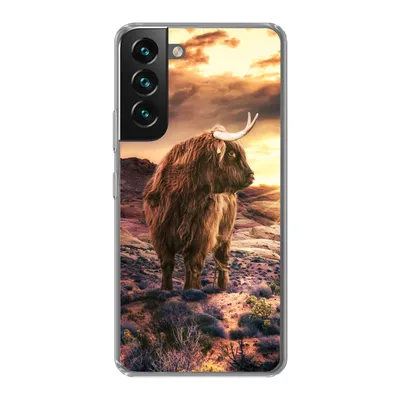 Produktbild von MuchoWow® Handyhülle Schutzhülle Hülle für Samsung Galaxy S22 Plus Schottische Highlander - Horizont - Landschaft Silikon Softcase Handy Hülle - Schutzabdeckung