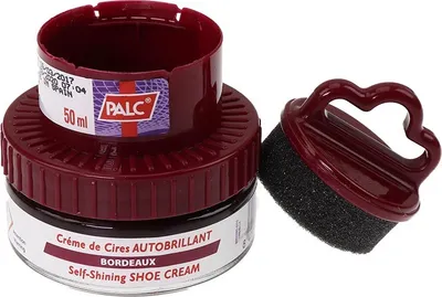 Produktbild von Palc Schuhglanz Wachs Schuhcreme bordeaux - Schuhglanz mit Schaumaplikator - Schuh Pflegemittel für Naturleder, Synthetik
