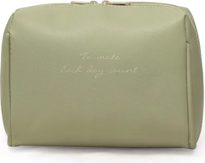 Produktbild von Kleine modische Kosmetiktasche in Grün, Kulturbeutel, Kulturtasche für Frauen und Männer