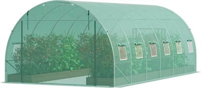 Obrázok produktu pre Prechodný tunelový skleník 19,36 x 9,68 x 6,5 ft Pozinkovaný rám PE kryt Zelený