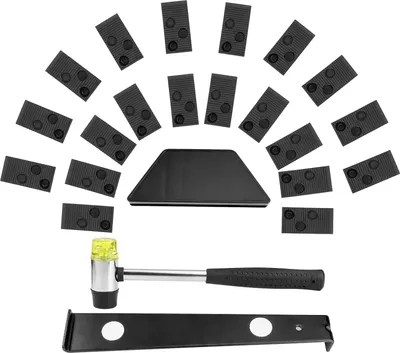 Produktbild von Laminat Holzfußboden Installationsset - Schlagblock Zugstange - Doppelseitiger Hammer - 20 Abstandshalter