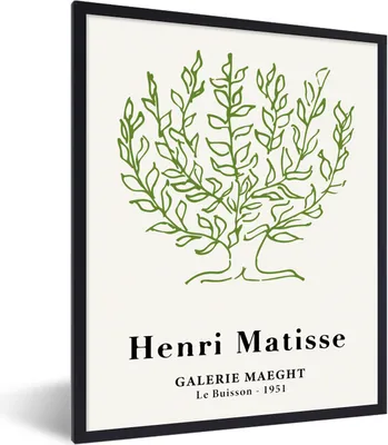 Produktbild von MuchoWow® Gerahmtes Poster Matisse - Baum - Grün - Natur - Kunst 60x80 cm - Poster mit Schwarzem Bilderrahmen Wandposter Rahmen Foto Bilder - Premium - Wanddeko Wohnzimmer
