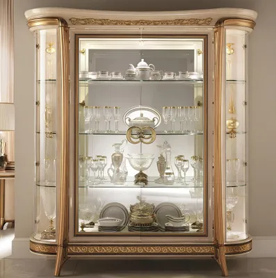 Produktbild von arredoclassic™ Luxus Klasse Möbel Esszimmer Vitrine Tisch Kommode 10tlg. Set Neu