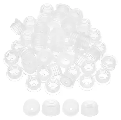 Productafbeelding van Zoutdispensers - 15,6 mm diameter met 3 mm gat - Drukbare flessenaansluitingen voor vloeistoffen en olie - 50 stuks - Transparant