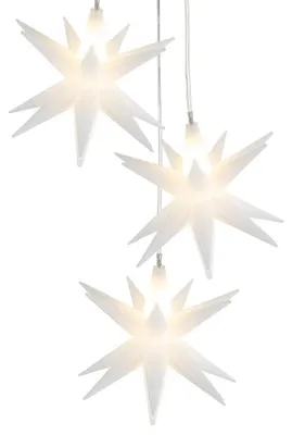 LED-Sterren-Trio, 3 warmweiße Lampen, Timer, Ø 10 cm
