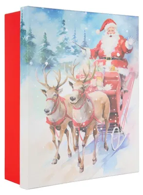 Produktbild von Idena Geschenkbox Weihnachten Santa auf Schlitten mehrfarbig 36,2x11x29,5cm