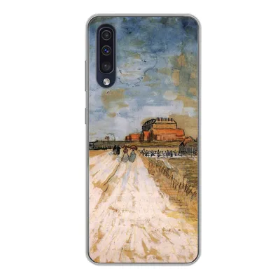 Produktbild von MuchoWow® Handyhülle Schutzhülle Hülle für Samsung Galaxy A50 Straße entlang der Stadtmauern von Paris - Vincent van Gogh Silikon Softcase Handy Hülle - Mobiltelefonhülle