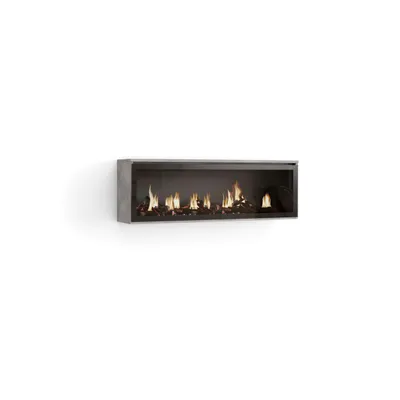 Produktbild von Elektrokamin LED XXL, 107x25x38cm, Wohnzimmer - Esszimmer, Hängend, Einbaukamin, Zementgrau