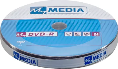 Obrázok produktu pre 1x10 MyMedia DVD-R 4,7GB 16x Speed matt silver Wrap